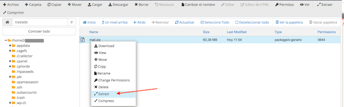 Descomprimir archivo Descomprimir archivo