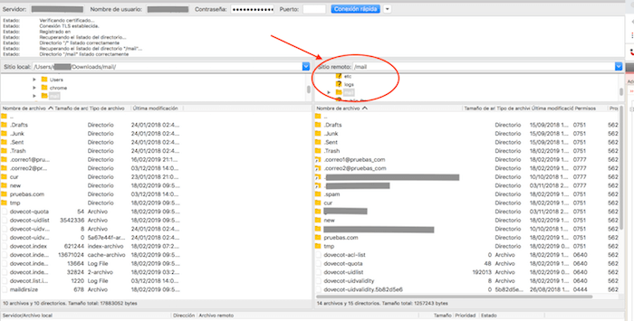 Carpeta mail en el FTP Carpeta mail en el FTP