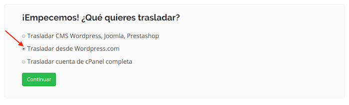 Trasladar cuenta desde Wordpress.com Trasladar cuenta desde Wordpress.com