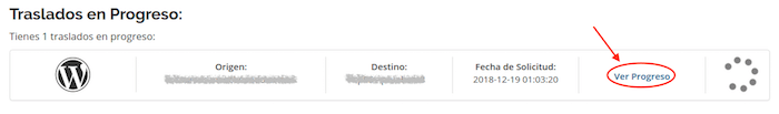 Link para ver el traslado en progreso Link para ver el traslado en progreso