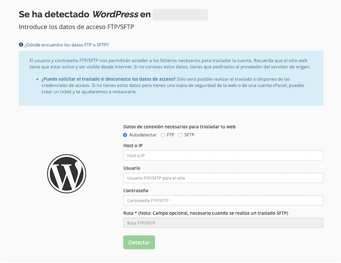 Introducción de los datos FTP Introducción de los datos FTP