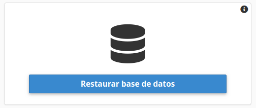 Restaurar una base de datos Restaurar una base de datos