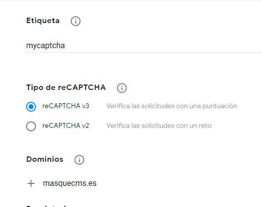 Formulario de registro de Dominio Captcha Formulario de registro de Dominio Captcha