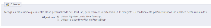 Prestashop cifrado Prestashop cifrado