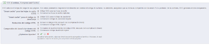 Prestashop combinar, comprimir, caché Prestashop combinar, comprimir, caché