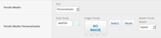 Configuracion fondo medio Fondo medio