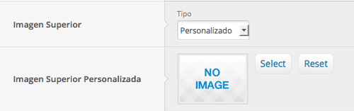 Configuracion imagen superior Imagen superior