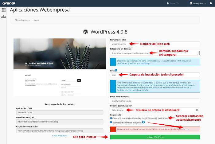 Instalar WordPress Instalar WordPress