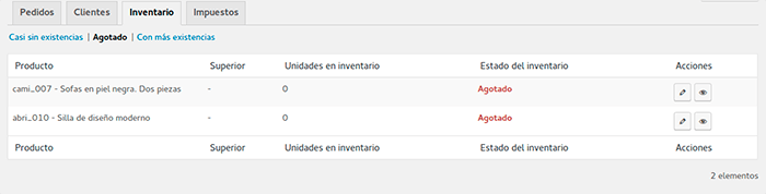 Informe inventario agotado Informe inventario agotado
