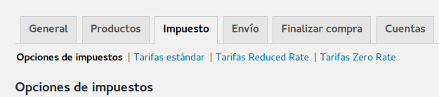 woocommerce opciones de impuestos woocommerce opciones de impuestos