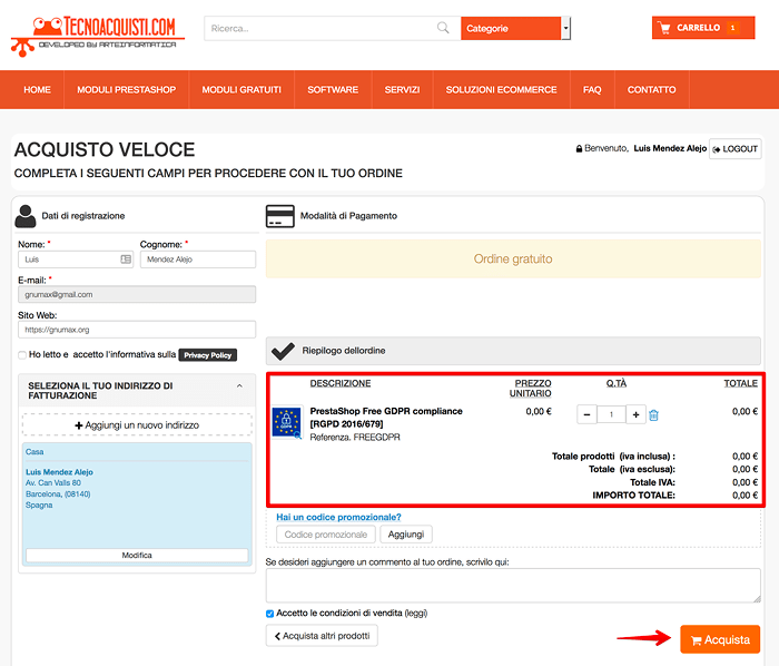 Descarga del módulo Descarga del módulo