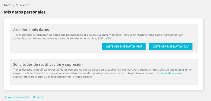Datos Personales Zona Cliente Datos Personales Zona Cliente