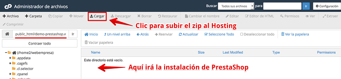 Subir archivo zip al Hosting Subir archivo zip al Hosting