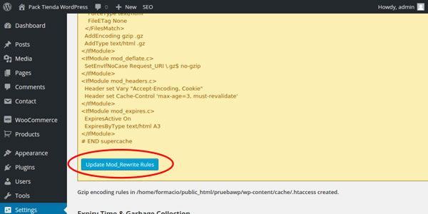 update mod_rewrite wp super cache