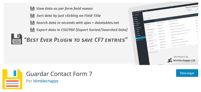 Save Contact Form 7 Save Contact Form 7