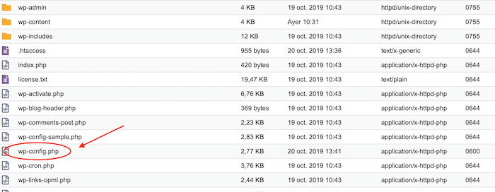 Localizar el archivo wp-config Localizar el archivo wp-config