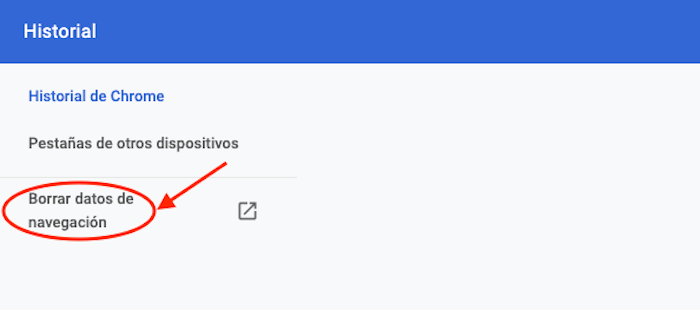 Borrar caché en Chrome: paso 3 Borrar caché en Chrome: paso 3