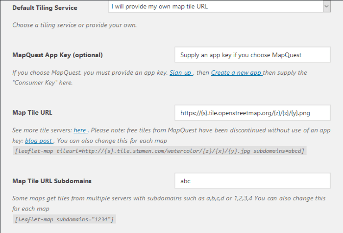 Configuración del proveedor de servicios de mapeado Configuración del proveedor de servicios de mapeado