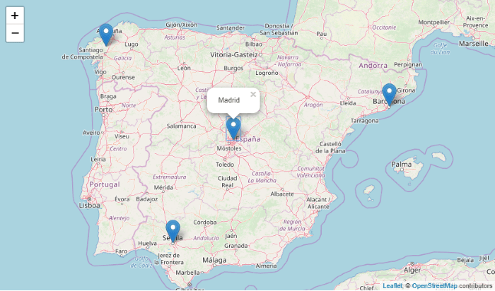 Colocar varios marcadores con leyendas informativas Colocar varios marcadores con leyendas informativas