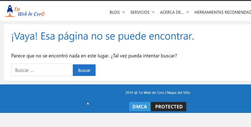 Ejemplo error 404 Ejemplo error 404