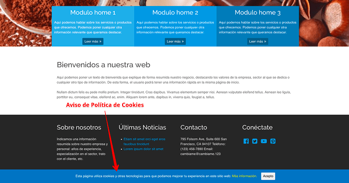 Configuracion banner Cookies plugin clickDatos RGPD Configuracion banner Cookies plugin clickDatos RGPD