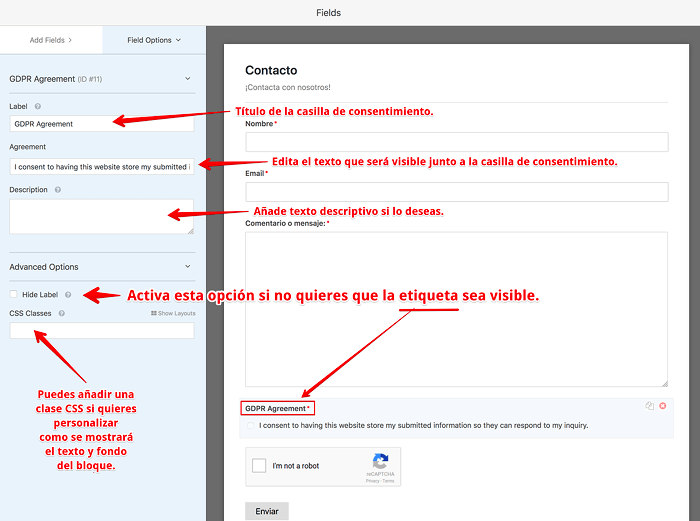 GDPR Agreement edición del bloque GDPR Agreement edición del bloque