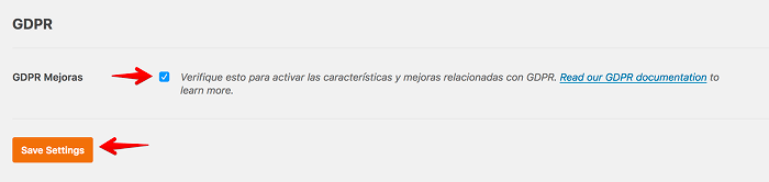 Settings, WPForms, General, GDPR Settings, WPForms, General, GDPR