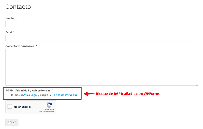 RGPD en WPForms RGPD en WPForms