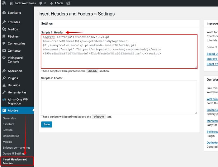 Script en header Script en header