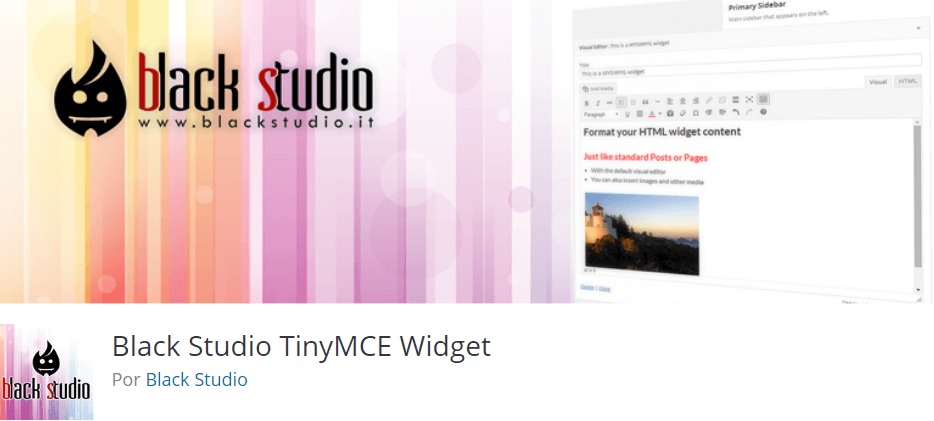 Mejores widgets gratuitos para WordPress: Black Studio TinyMCE Widget Mejores widgets gratuitos para WordPress: Black Studio TinyMCE Widget