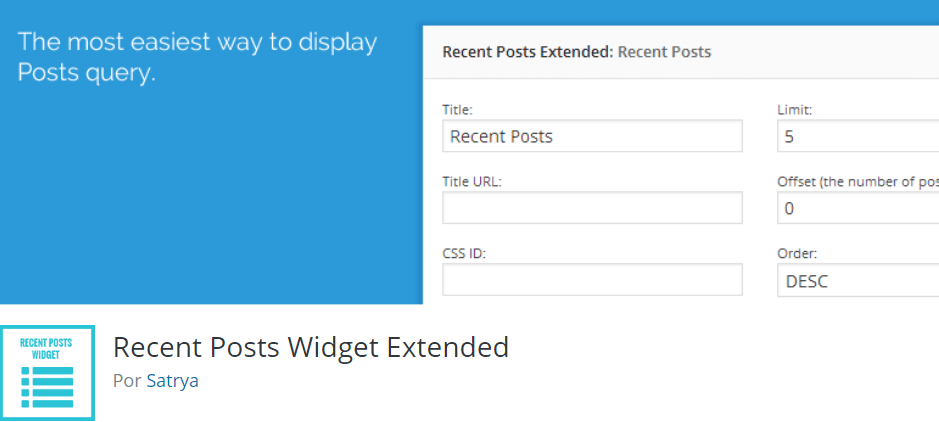 Mejores widgets gratuitos para WordPress: Recent Posts Widget Extended Mejores widgets gratuitos para WordPress: Recent Posts Widget Extended