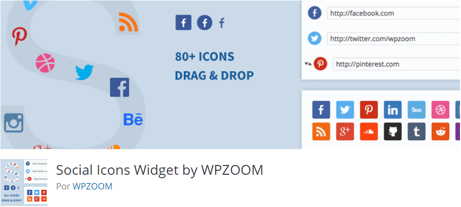 Mejores widgets gratuitos para WordPress: Social Icons Widget by WPZOOM Mejores widgets gratuitos para WordPress: Social Icons Widget by WPZOOM