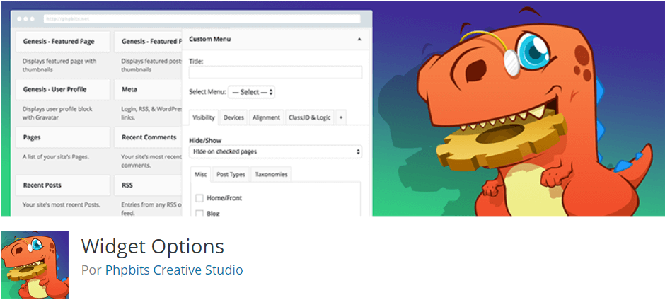 Widget options Widget options