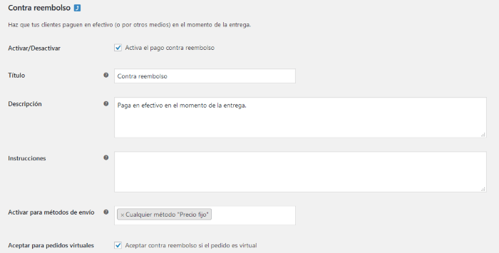Pago por Contra reembolso Pago por Contra reembolso