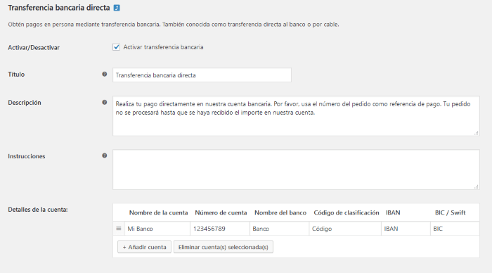 Transferencia bancaria Transferencia bancaria
