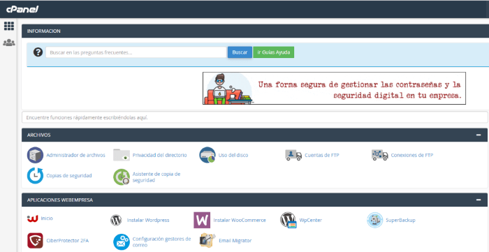 Cómo configurar una tienda online WooCommerce: cPanel de Webempresa Cómo configurar una tienda online WooCommerce: cPanel de Webempresa