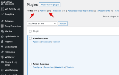 Mas de 70 plugins WordPress 2024