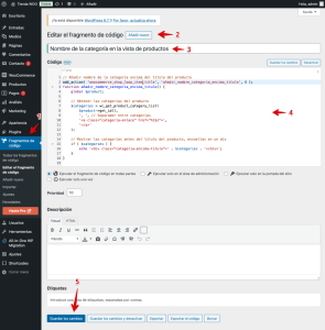 Editar el fragmento de código < Tienda WOO — WordPress 2024 12 01 16 26 50