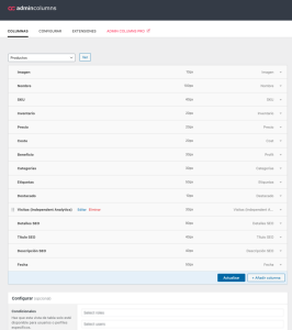 Ajustes de Admin Columns