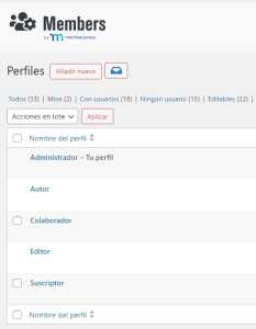 roles wordpress