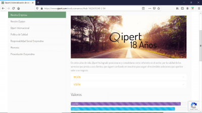 Página Compañía Nuestra Empresa Qipert