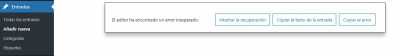 error en entrada en wordpress