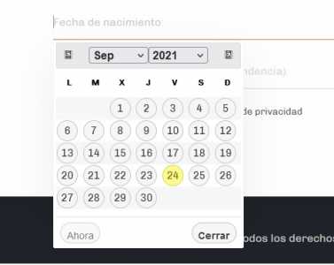 calendario formulario contacto