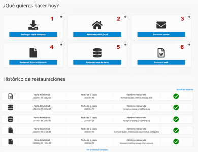 pantalla principal superbackup