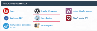 ubicacion superbackup cpanel