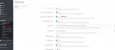 Preferences • Pruebas prestashop