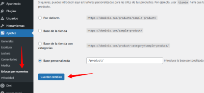 Ajustes de los enlaces permanentes Larouch Art De Carrer — WordPress 12 15 2025 02 05 PM