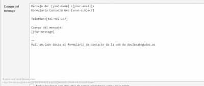 Screenshot of Editar formulario de contacto   Devlex Abogados Valencia — WordPress