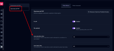 wePanel Parámetros de PHP 11 10 2025 02 57 PM
