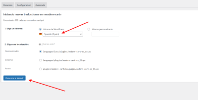 Nuevo idioma ‹ Modern Cart Starter for WooCommerce ‹ Traducción de plugins ‹ Loco amapola conscius fit — WordPress 04 08 2026 10 15 AM